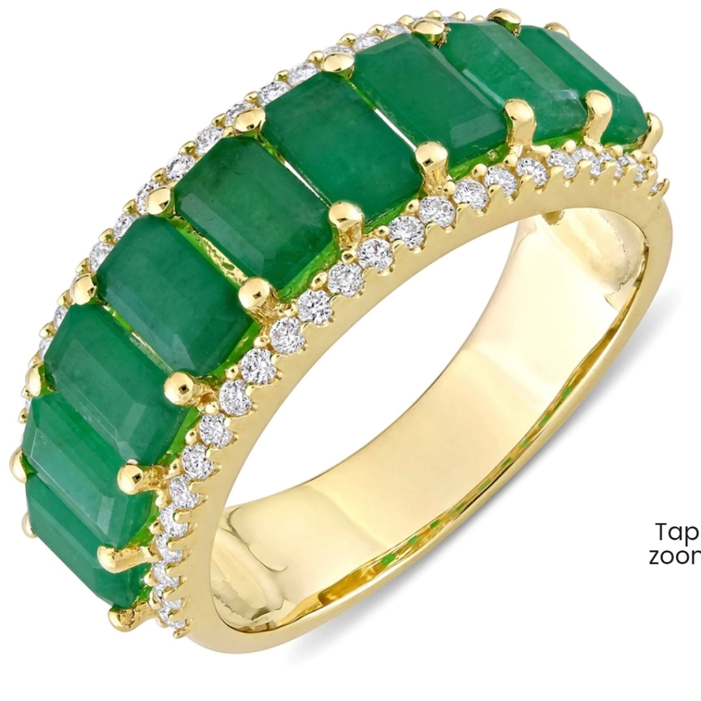 Touch of luxury emerald and diamond ring